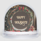 Circle Framed Happy Holiday Klantwaardering Sneeuwbol (Voorkant)