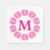 Circle Framed Monogram Papieren servetten (Voorkant)