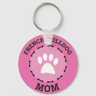 Circle French Bulldog Mam Badge Sleutelhanger