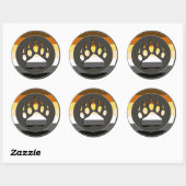 Circle Gay Beren Pride Flag Beer Paw Ronde Sticker (Vel)
