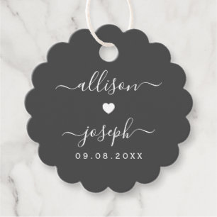 Circle geschulpte bruiloft of douche cadeau Labels