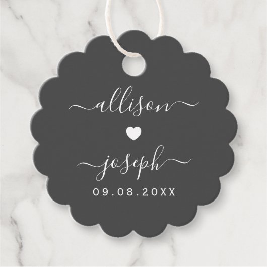 Circle geschulpte bruiloft of douche cadeau Labels (Voorkant)