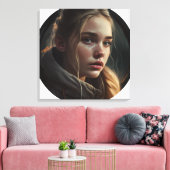 Circle girl canvas afdruk (Insitu (Woonkamer))