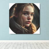 Circle girl canvas afdruk (Insitu (Houten vloer))