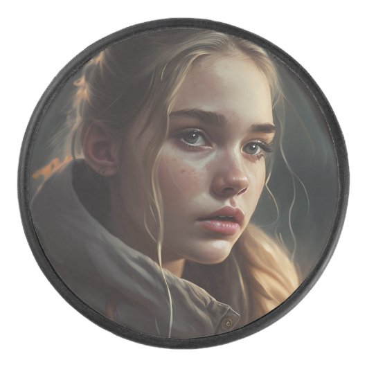Circle girl hockey puck (Voorkant)
