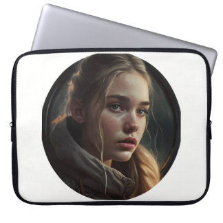 Circle girl laptop sleeve