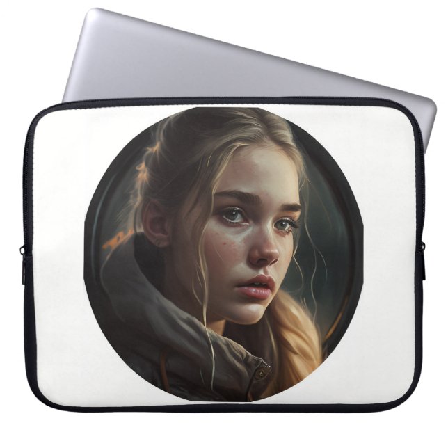 Circle girl laptop sleeve (Voorkant)