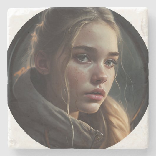 Circle girl stenen onderzetter (Voorkant)