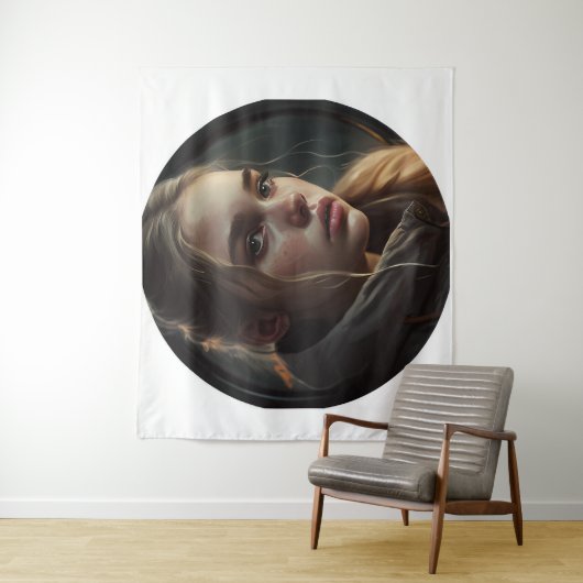 Circle girl wandkleed (In situ)