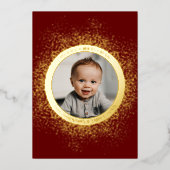 Circle Gold Flected Photo Folie Feestdagenkaart (Voorkant)