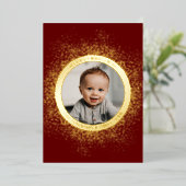 Circle Gold Flected Photo Folie Feestdagenkaart (Staand Voorkant)