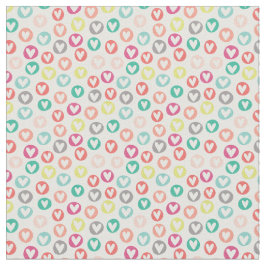 Circle Hearts Patterned Fabric Stof
