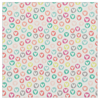 Circle Hearts Patterned Fabric Stof