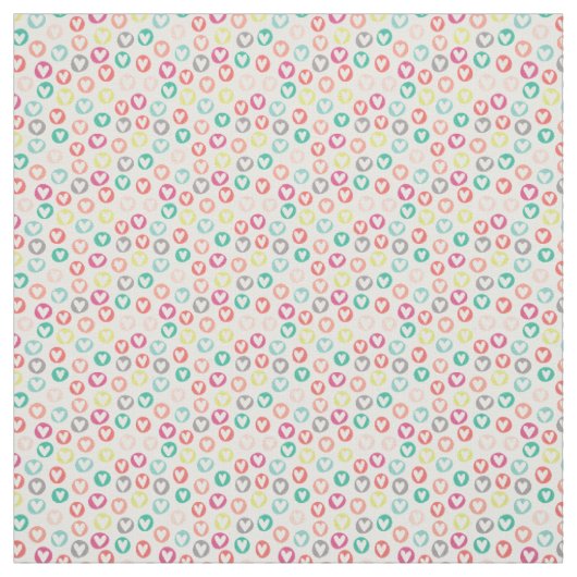 Circle Hearts Patterned Fabric Stof (Swatch)