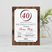 Circle Inverse 40-wattensurrogaat Birthday Invite Kaart (Staand voorkant)