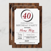 Circle Inverse 40-wattensurrogaat Birthday Invite Kaart (Voorkant / Achterkant)