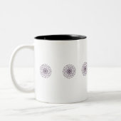 Circle kaleidoscoop roos roze kleur met de hand ge tweekleurige koffiemok (Links)