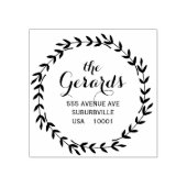 Circle krans bladeren aangepaste rubberen stempel (Afrduk)