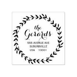 Circle krans bladeren aangepaste rubberen stempel