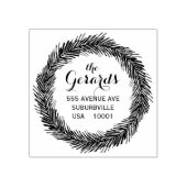 Circle krans bladeren aangepaste rubberen stempel (Afrduk)