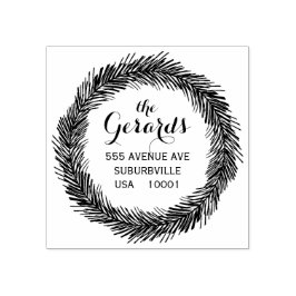 Circle krans bladeren aangepaste rubberen stempel