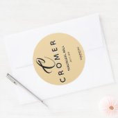 CIRCLE LABEL CHAMPAGNE INAUGURAL BALL STICKER (Envelop)