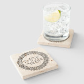 Circle Lijst Weddenwettekst Sjabloon Stenen Onderzetter (Zijkant)