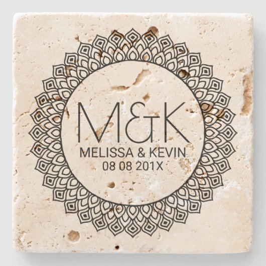 Circle Lijst Weddenwettekst Sjabloon Stenen Onderzetter (Voorkant)