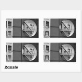 Circle & Lines Architectuur - Zwarte en witte foto Rechthoekige Sticker (Vel)