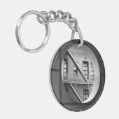 Circle & Lines Architectuur - Zwarte en witte foto Sleutelhanger (Voorkant Links)