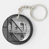 Circle & Lines Architectuur - Zwarte en witte foto Sleutelhanger (Achterkant)
