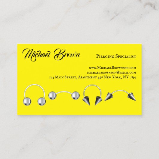 Circle Lips Piercing foto Visitekaartje (Achterkant)