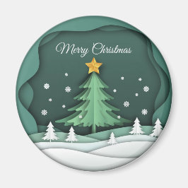 Circle Magnet "Merry Kerstmis"