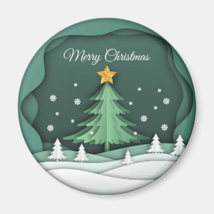 Circle Magnet "Merry Kerstmis"