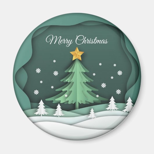 Circle Magnet "Merry Kerstmis" (Voorkant)