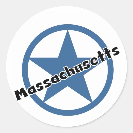 Circle Massachusetts Ronde Sticker (Voorkant)