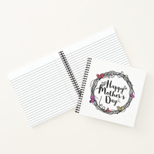 Circle met Hearts Happy Moederdag | Notitieboek (Binnen)