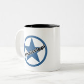 Circle Mississippi Tweekleurige Koffiemok (Voorkant links)