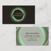 Circle Moderne Waterverf Groene Natuur Professiona Visitekaartje (Voorkant / Achterkant)