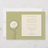 Circle Monogram Green en Creme Wedding Invitation Kaart (Voorkant)