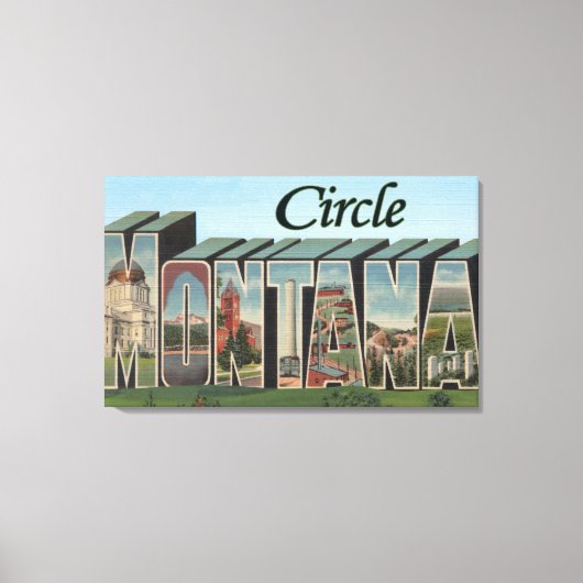 Circle, Montana - grote letterscènes Canvas Afdruk (Voorkant)