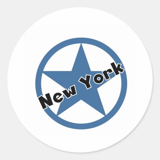 Circle New York Ronde Sticker (Voorkant)