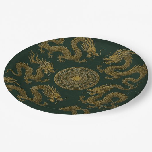 Circle of Dragons Plate Papieren Bordje (Gekanteld)