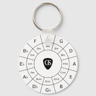 Circle of Fifths - Black Music Theory Graphic Sleutelhanger