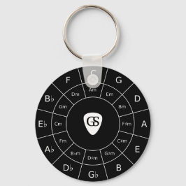 Circle of Fifths - White Music Theory Graphic Sleutelhanger