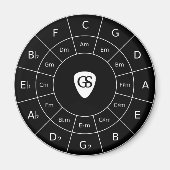 Circle of Fifths - Wit ontwerp voor muzikanten Mag Magneet (Voorkant)