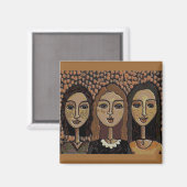CIRCLE of FRIENDS - sepia versie magneet (Voorkant / Achterkant)