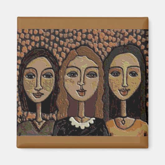 CIRCLE of FRIENDS - sepia versie magneet (Voorkant)