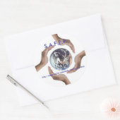 Circle_of_Hands, S.A.F.E.R., http://saferworld Ronde Sticker (Envelop)