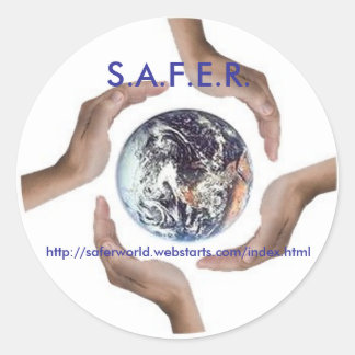 Circle_of_Hands, S.A.F.E.R., http://saferworld Ronde Sticker